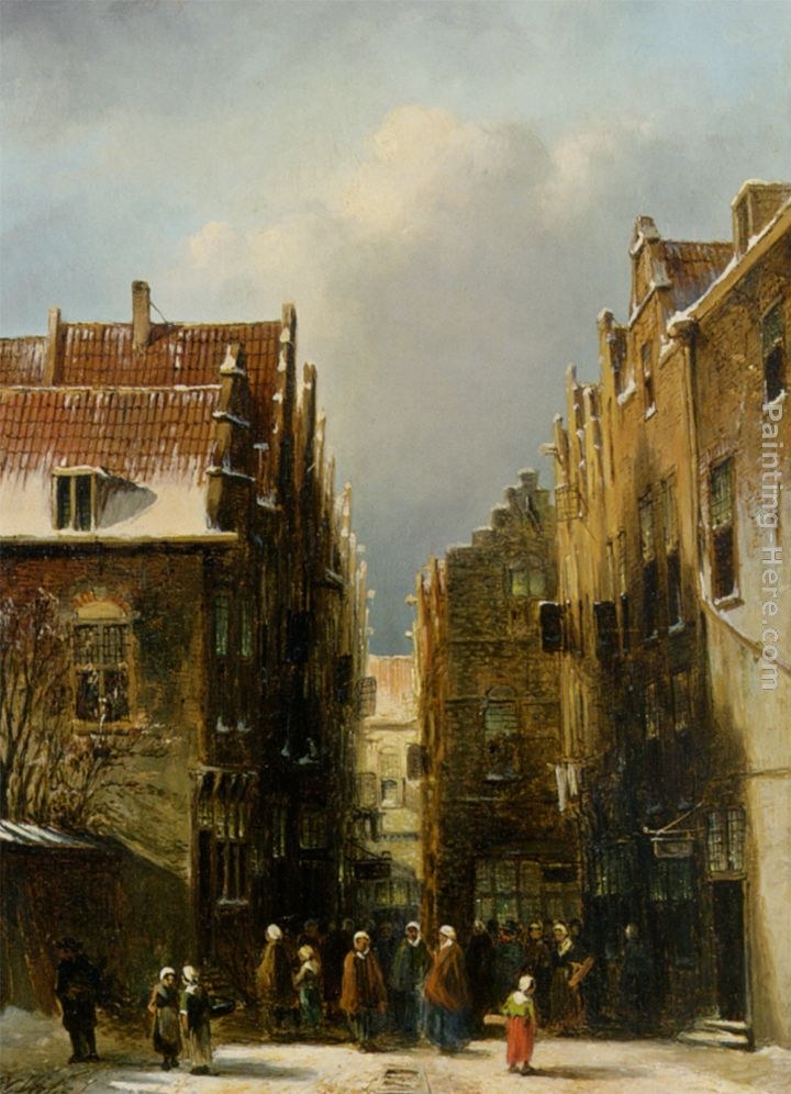 Pieter Gerard Vertin A Wintry Dutch Town